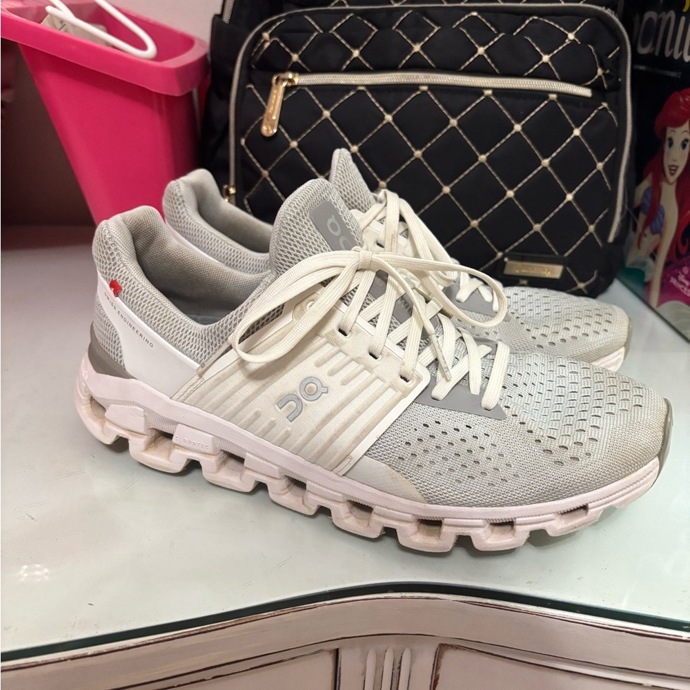 On Running Women's Sneakers in Light Gray and White